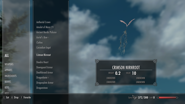 Crimson Nirnroot Skyrim ID Spawn Commands Value Weight TBM   Crimson Nirnroot 768x432 