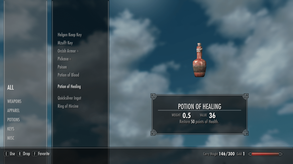 Potion Of Healing Skyrim ID Spawn Commands Value Weight TBM   Potion Of Healing 1024x576 