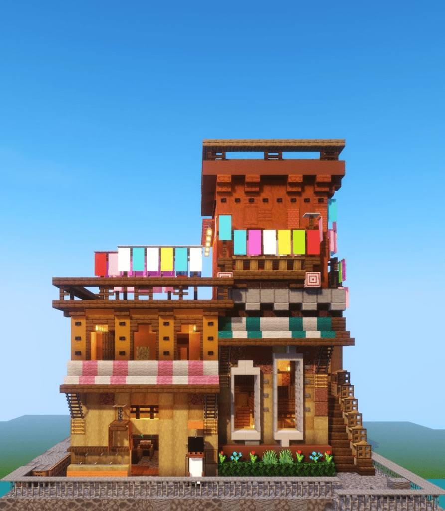 Asian Style House Minecraft Dalat Vietnamese Coffee House