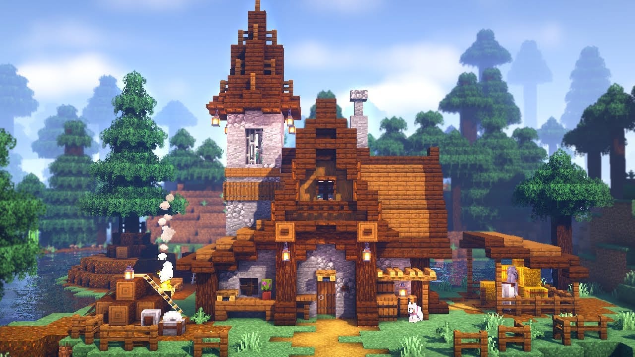 Minecraft: Casa Medieval com Torre/Medieval House with Tower