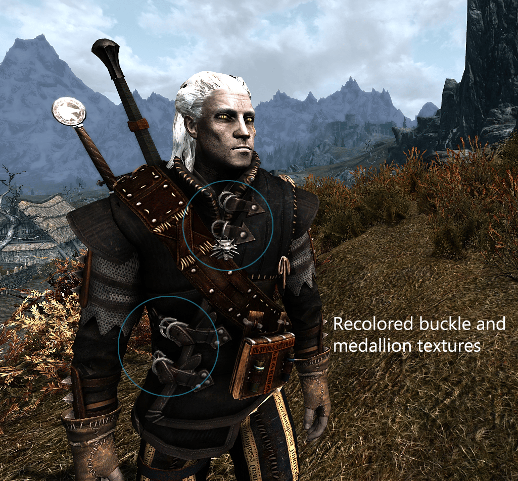 The Witcher 2 - Geralt Light Armor and Witcher Swords
