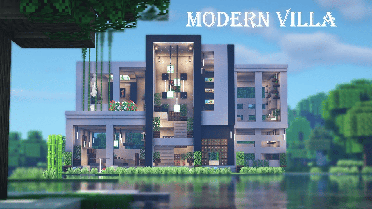 minecraft modern mansion blueprints