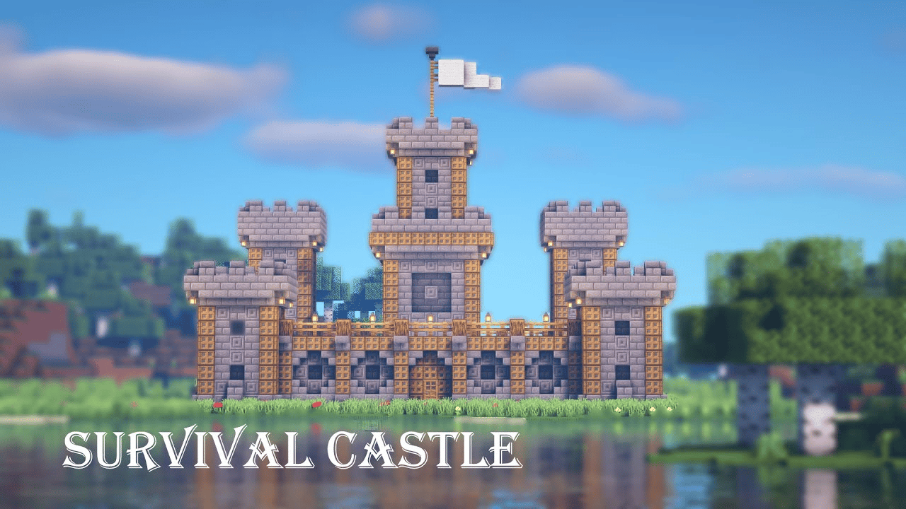 This was a really fun seaside Minecraft Castle Fortress I built on my   channel!! It's also an ultimate survival base inside with…