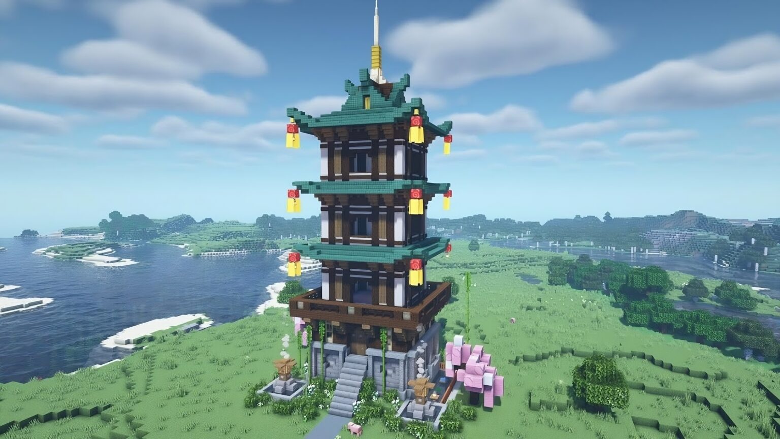 10+ Best Japanese Pagoda Designs in Minecraft - TBM | TheBestMods