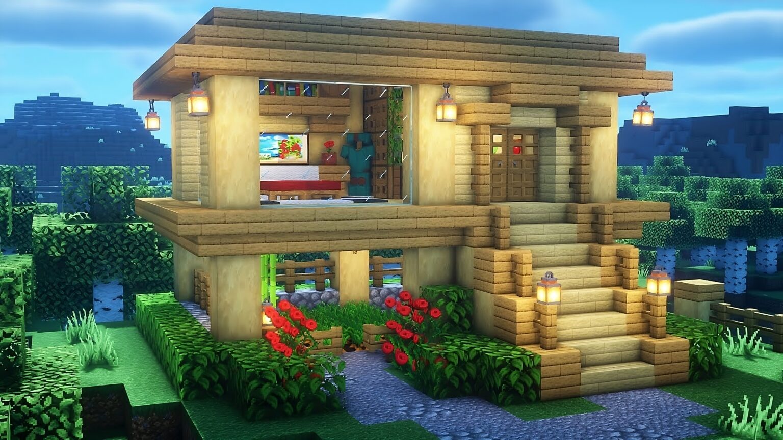 10+ Best Wooden Birch House In Minecraft - Tbm 