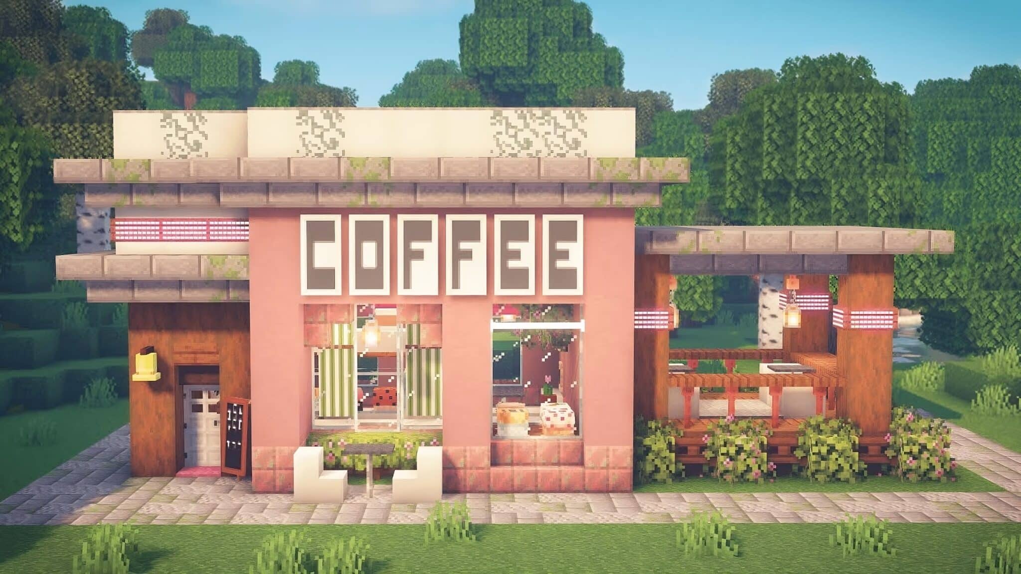 10+ Best Cute Cafe Designs in Minecraft - TBM | TheBestMods