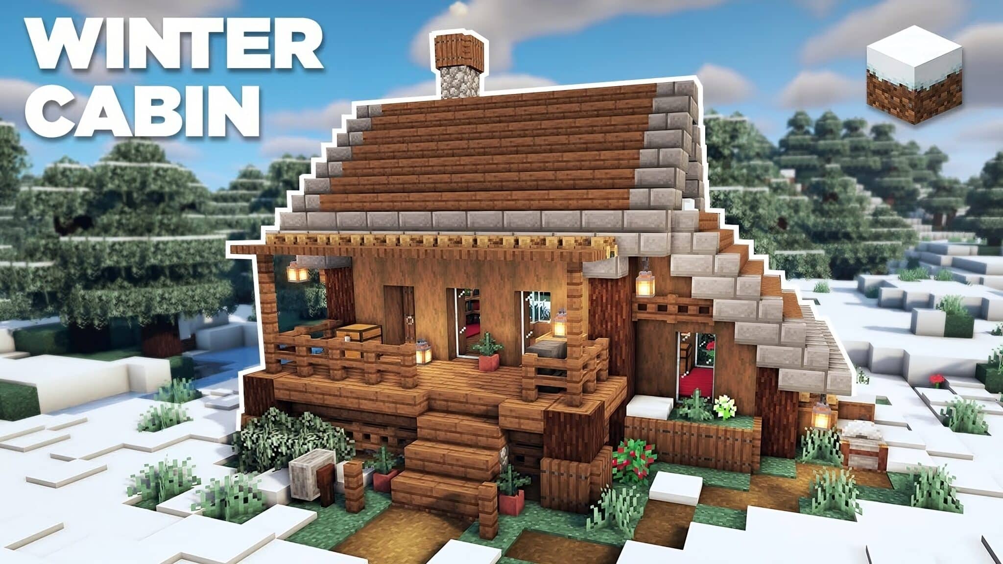 Cozy Winter Cabin Base In Minecraft Transformed 2048x1152 