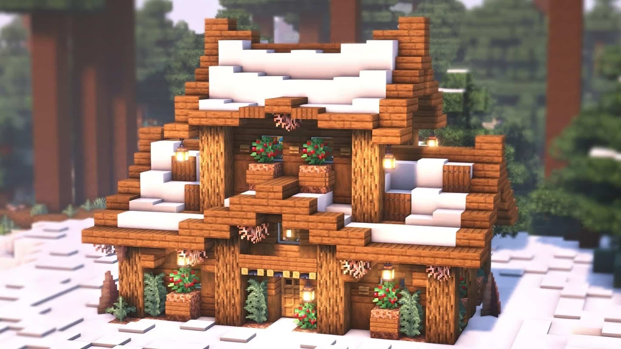 10+ Cool Winter Cabin in Minecraft TBM TheBestMods