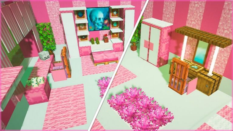 5+ Best Pink Modern Bedroom Designs in Minecraft - TBM | TheBestMods