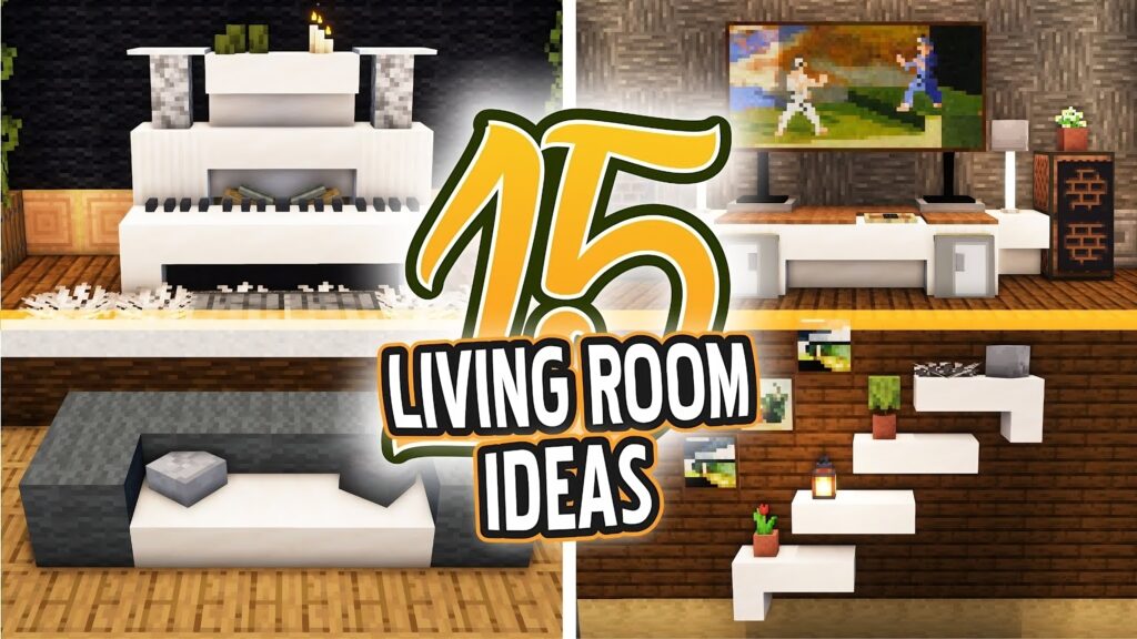 15 Modern Living Room Build in Minecraft - TBM | TheBestMods
