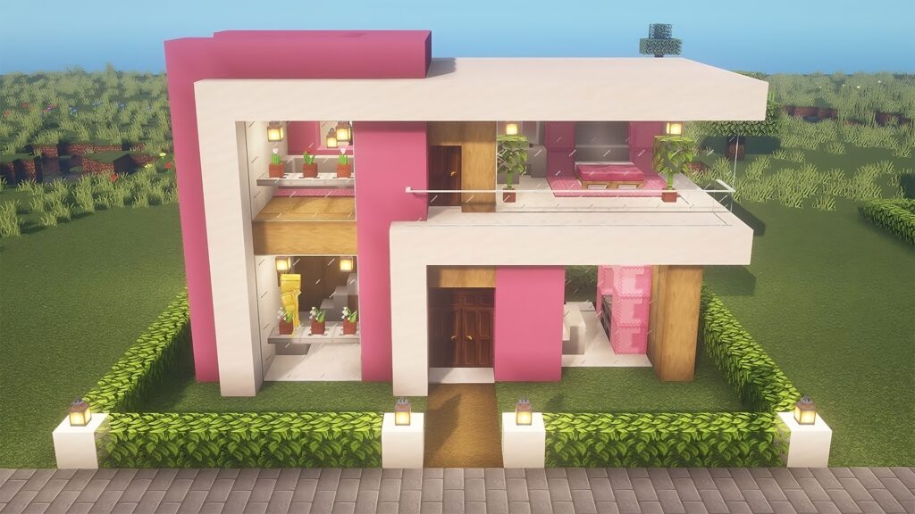 Gorgeous Pink House Design Ideas in Minecraft - TBM | TheBestMods