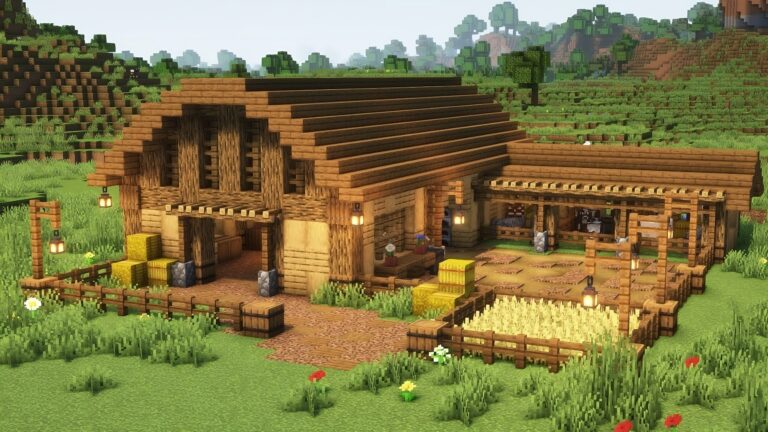 Aesthetic Animal Barn Design Ideas in Minecraft - TBM | TheBestMods