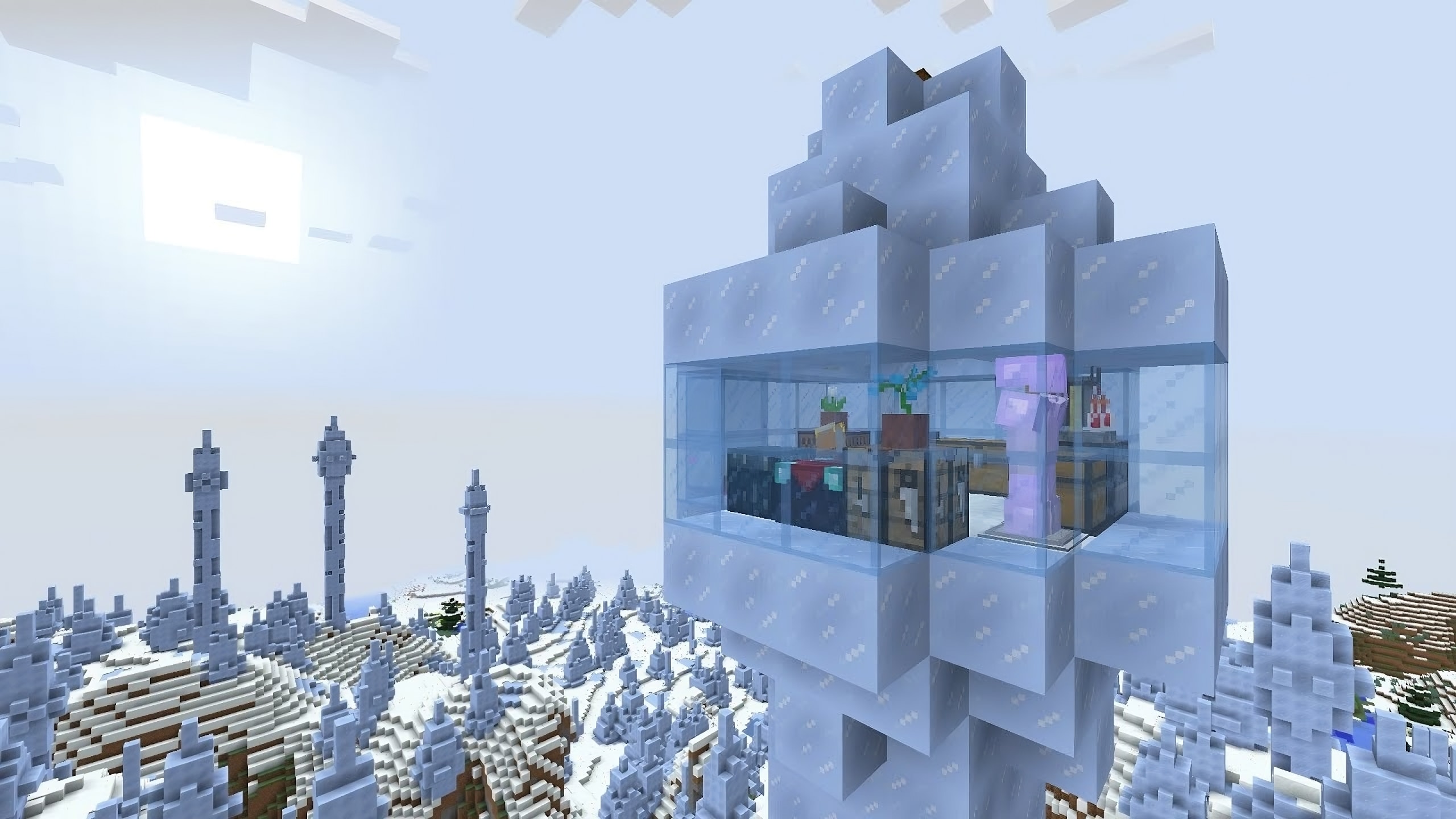 Creative Ice Spike Tower House In Minecraft TBM TheBestMods Creative Ice Spike Tower House In Minecraft TBM TheBestMods